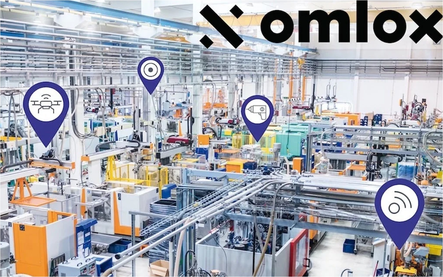 Production floor where an ultra-wideband system is in use.